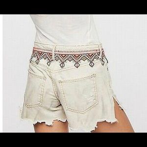 Free People Cross Stitched detail shorts  size 27